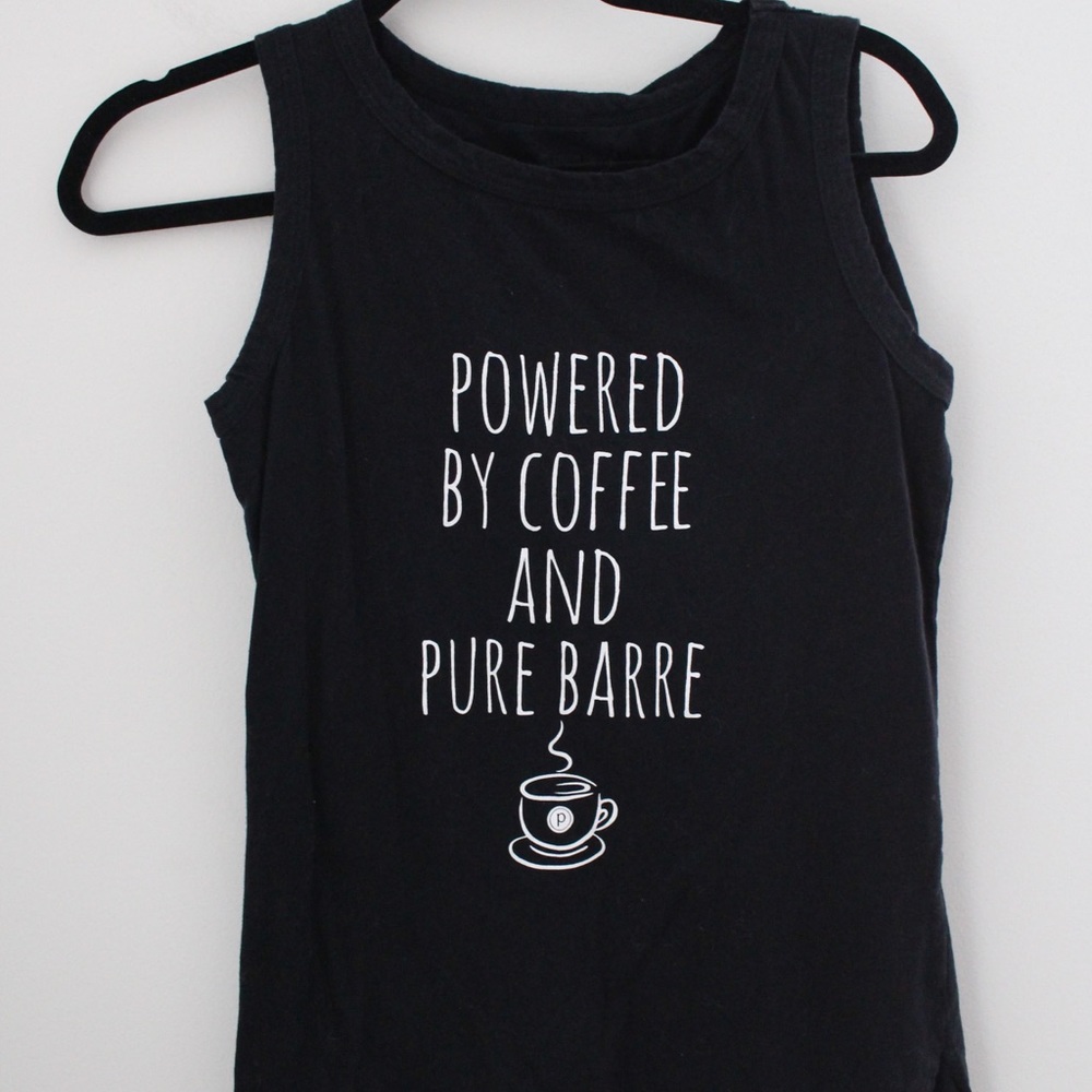 PURE BARRE Powered by Coffee Tank Top Black Medium